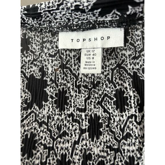 TOPSHOP ABSTRACT PRINT LONG SLEEVE CROP TOP SIZE US-8 - Picture 9 of 10